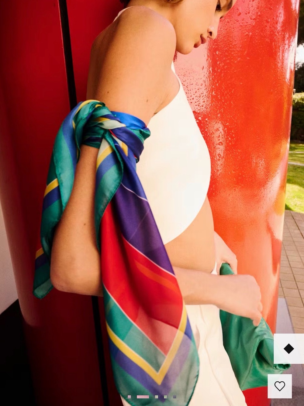 Mango combined striped Printed Scarf - Multi